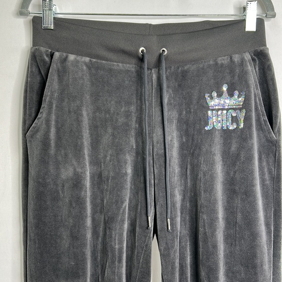 Juicy Couture velour pocketed sequin bling joggers - Picture 2 of 12